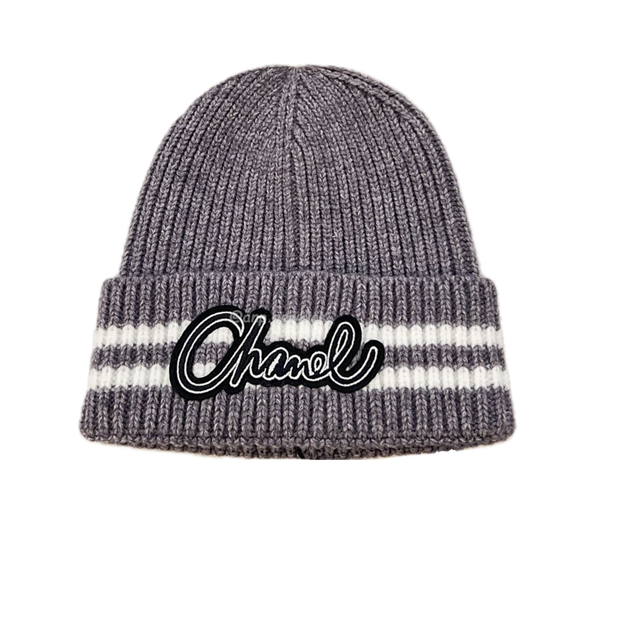 Chanel Knitted Cold Hat White Black Gray Brown (2) - newkick.org